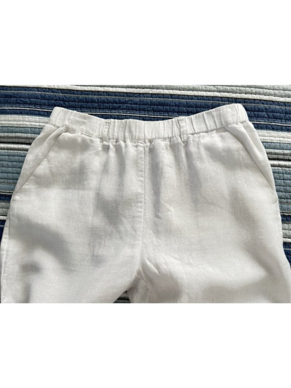 Quince Women’s 100% European Linen Pull On Crop Pants White Size S - Picture 14 of 16